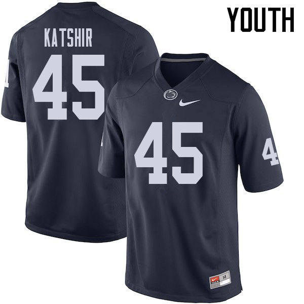Youth #45 Charlie Katshir Penn State Nittany Lions College Football Jerseys Sale-Navy